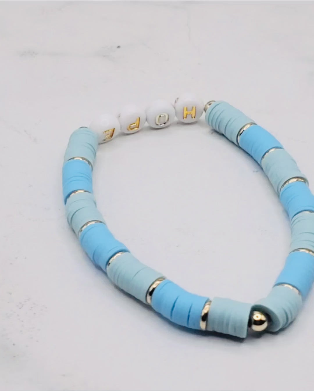 Hope beaded word bracelet | inspirational stretch bracelet video | Braceliss