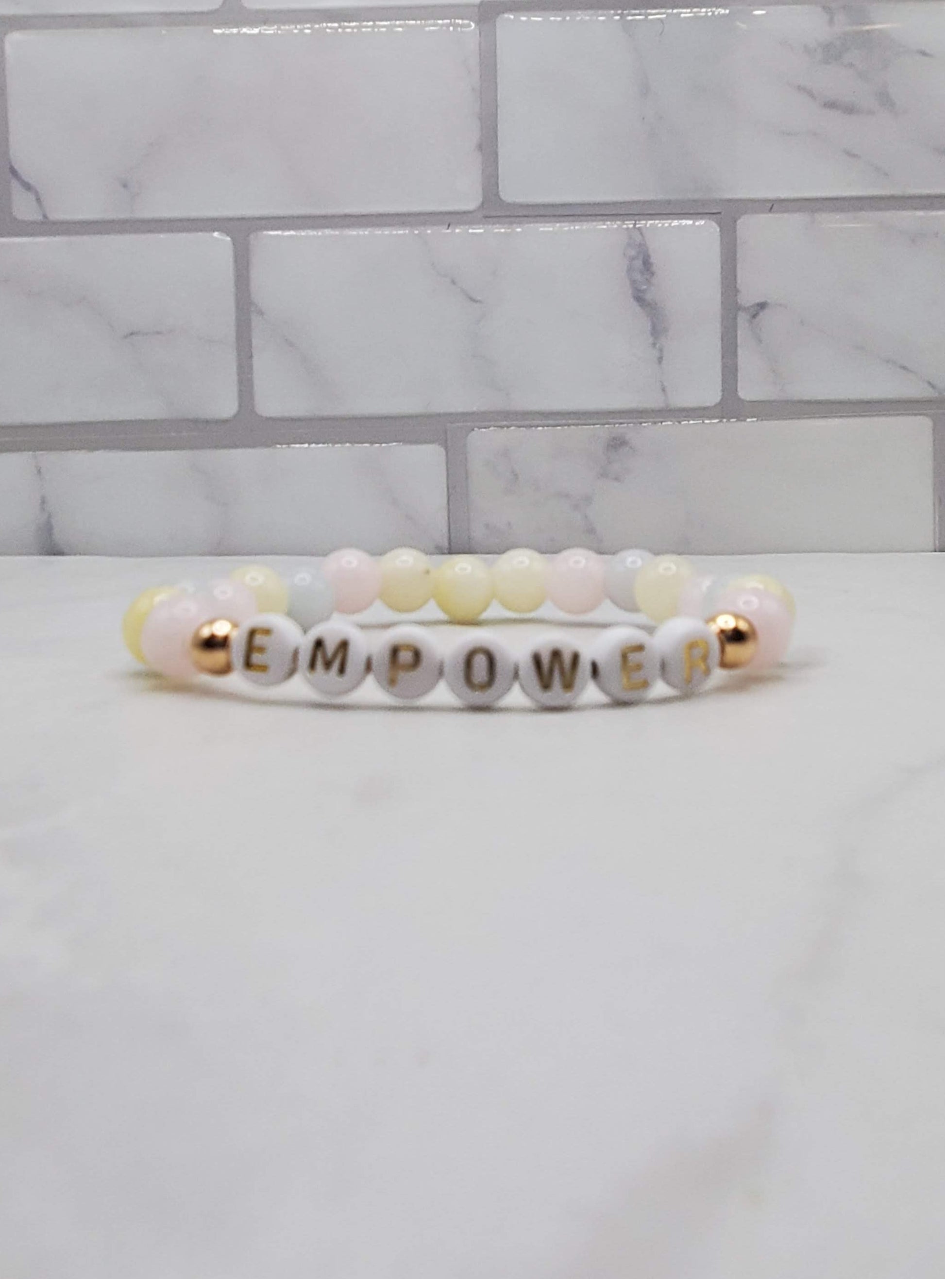 Empower beaded word bracelet | inspirational stretch bracelet | Braceliss