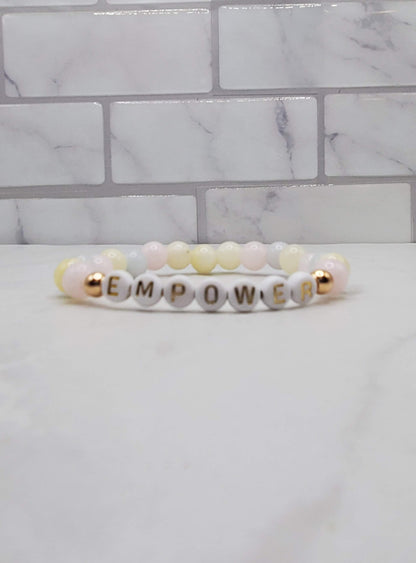 Empower beaded word bracelet | inspirational stretch bracelet | Braceliss