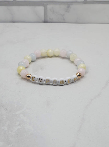 Empower beaded word bracelet | inspirational stretch bracelet | Braceliss