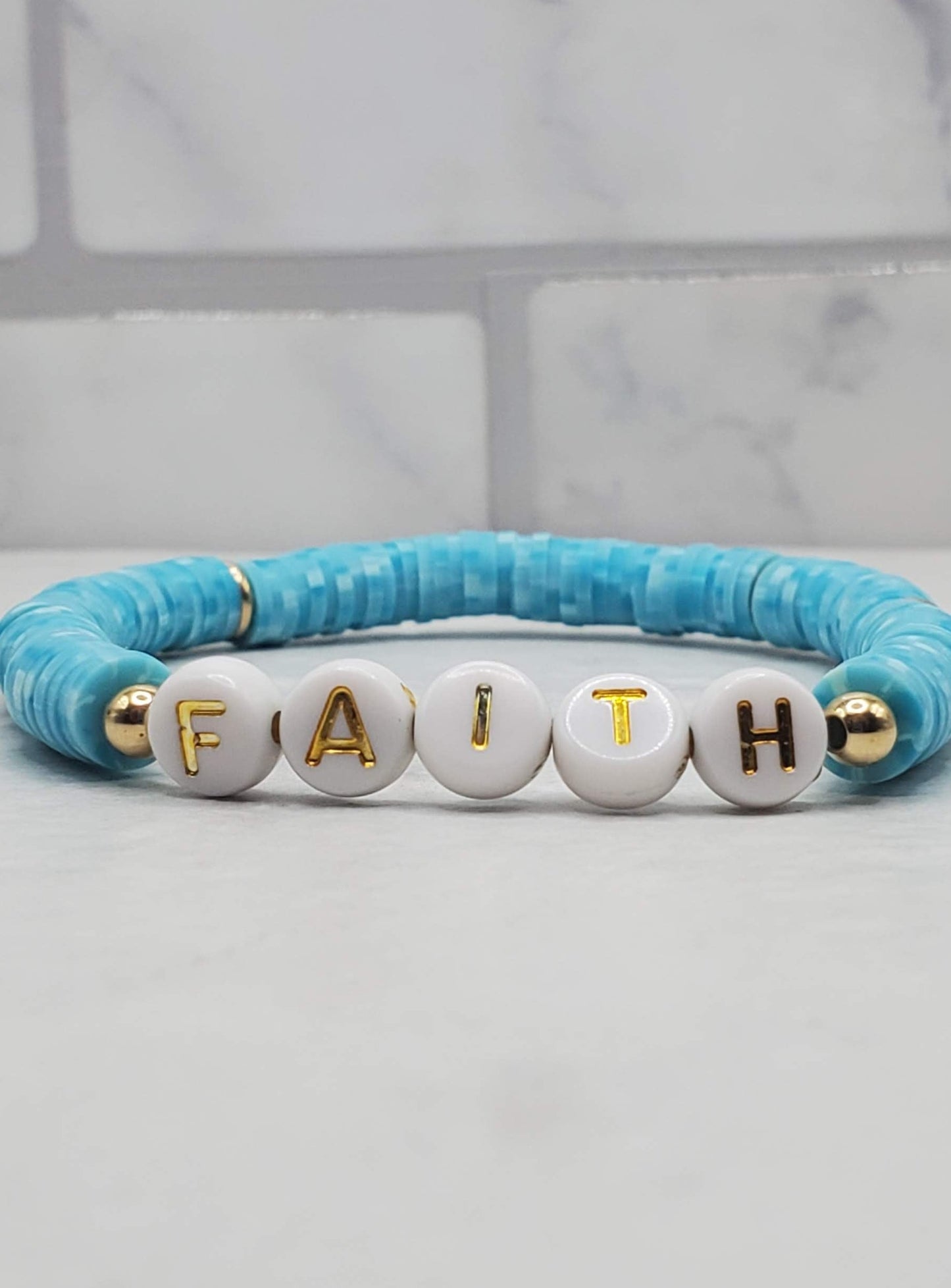 Faith beaded word bracelet | inspirational stretch bracelet | Braceliss