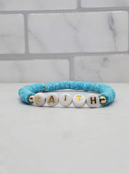 Faith beaded word bracelet | inspirational stretch bracelet | Braceliss