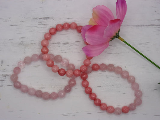 OOAK Coral Stack - Gemstone Beaded Bracelet Stack