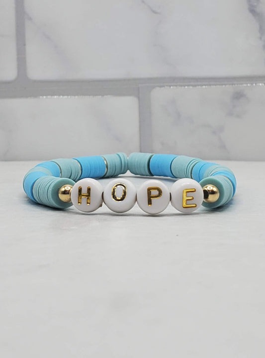 Hope beaded word bracelet | inspirational stretch bracelet | Braceliss