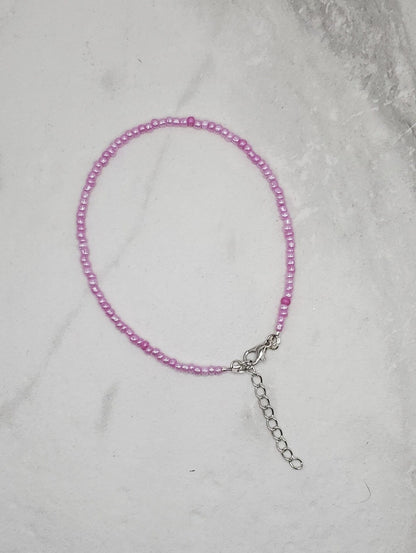 Seed Bead Anklet. Dainty Beaded Anklet for Women.