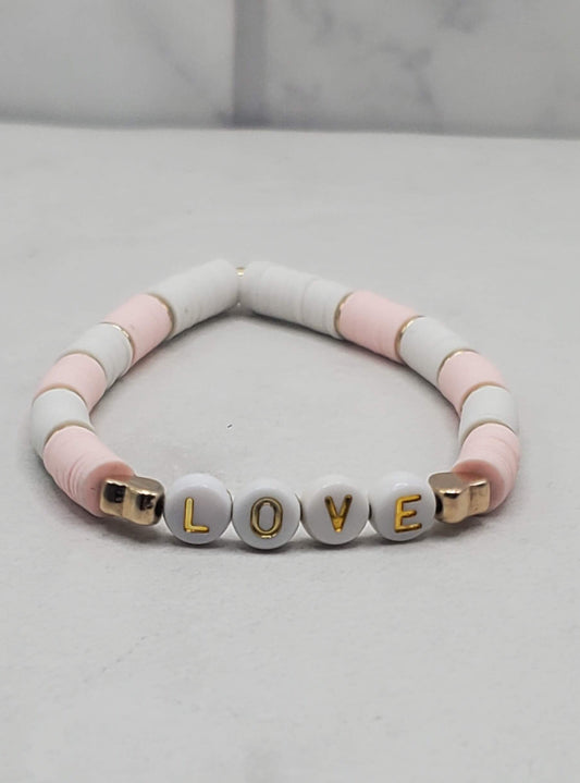 Love Beaded Word Bracelet | Heishi Beaded Stretch Bracelet | Braceliss