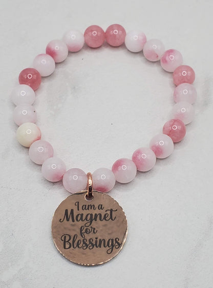 Magnet for blessings | inspirational charm bracelet flatlay | Braceliss