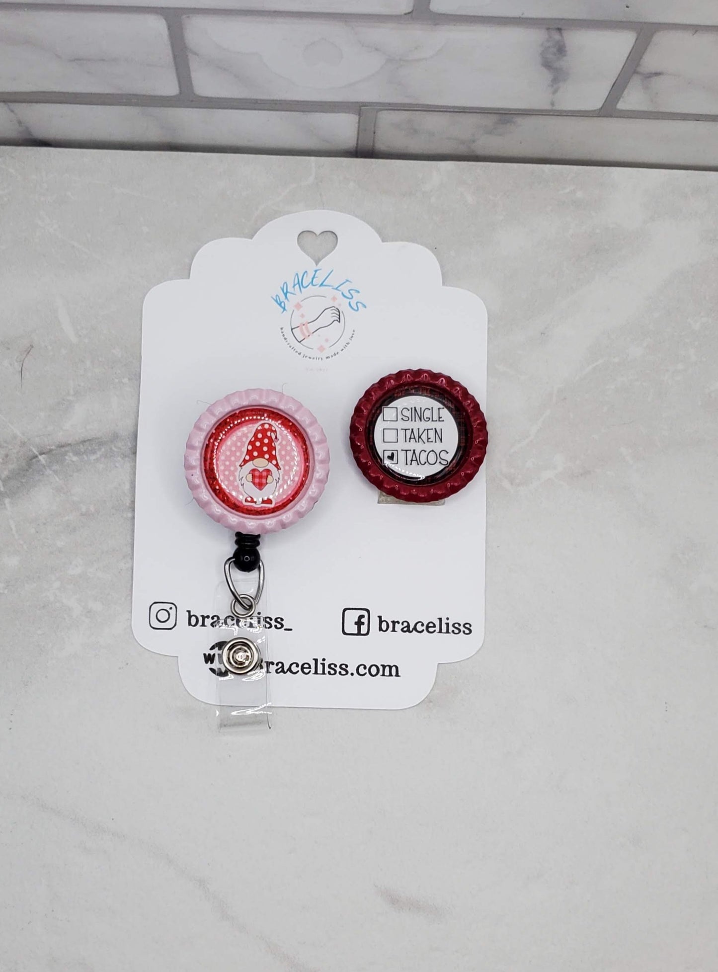 Tacos & Gnome Badge Set - Cute Badge Reels for Nurses